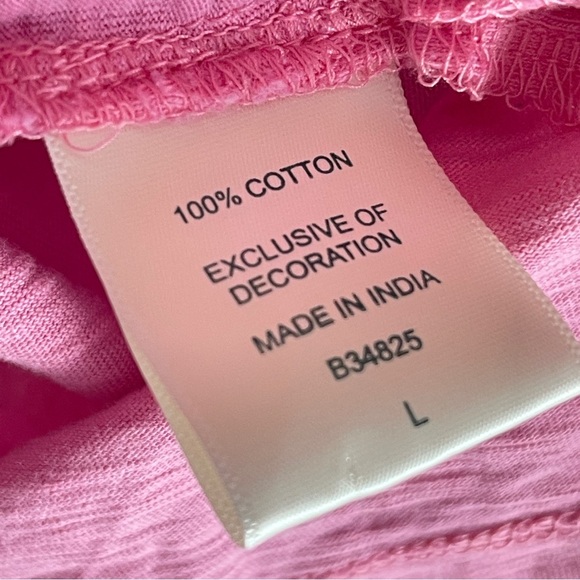 BLAIR Embroidered Cotton 3/4-Sleeve Henley, Large - Picture 9 of 10